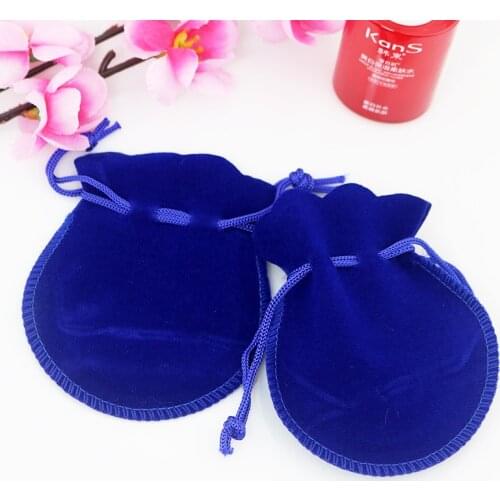 100pcs/lot Mini Royal Blue Gourd Bag Drawstring Velvet Bags 7x9cm Fit For Jewelry Packing Bags Christmas/Candy Gift Bags