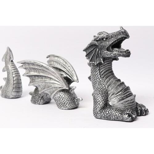 3 Sections Flying Dragon Statue Resin Crafts Garden Decoration Ornament Resin Decorative Handicraft Miniatures