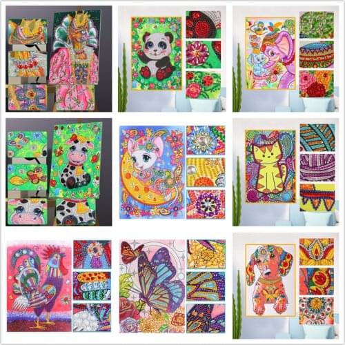5D DIY special diamond painting cartoon elephant cat puppy rhinestone embroidery mosaic decorative painting