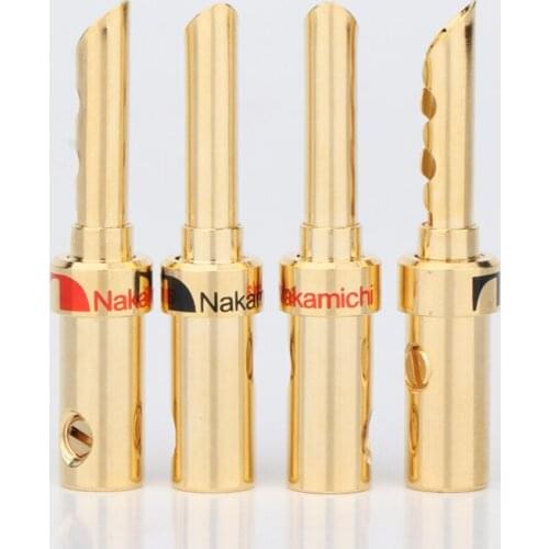 8 pieces/lot Gold Plated Nakamichi Audio-Banana Plug Speaker Cable Wire Connector BFA banana plug