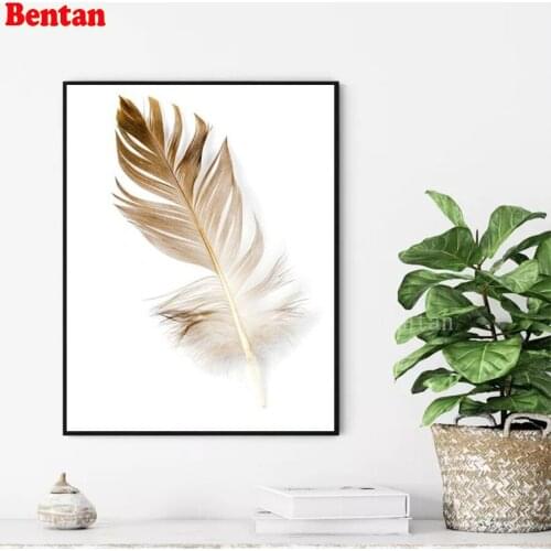 Diamond Embroidery European Style Feather 5D Diamond Painting Full Square Round Drill Diamond Mosaic Puzzle Home Decoration 2021