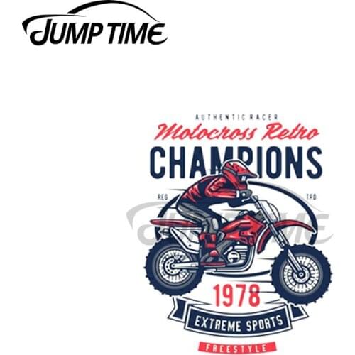 Jump Time 13 x 10cm For Moto Cross Retro Car Sticker VAN Personality Laptop Decal Camper Silhouette Windows Auto JDM Assessoires