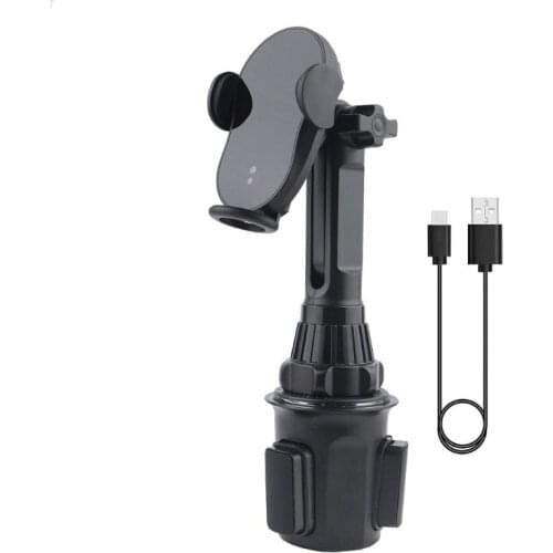 15W Car Cup Qi Fast Wireless Charger Automatic Clamping Holder Mount for iphone