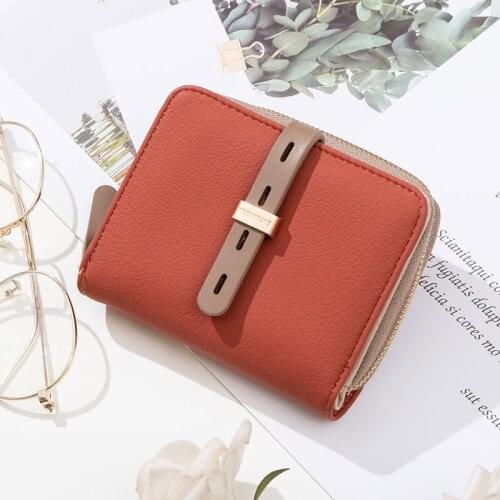 Brand New Women Short Wallet Fashion Hasp Purse Simple Zipper Female Nubuck Leather Card Holder Coin Purse