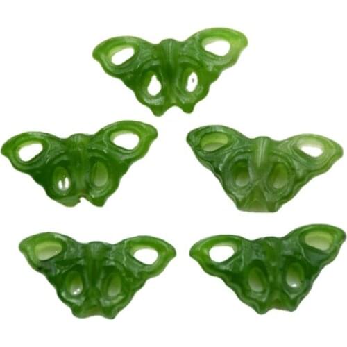 LUX Carved Butterfly Nephrite Jades beads Natural Spinach green jades Pendant gem stone bead green