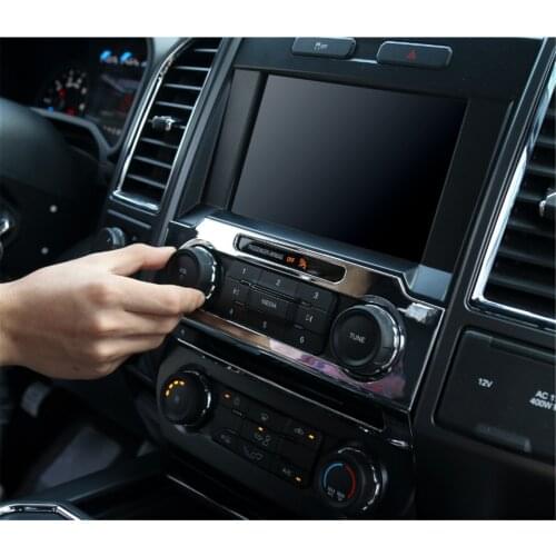 Central Control Volume Adjustment Panel Frame Decal Cover Trim Sticker for Ford F150 2015+ Stylish Car Decorative Accessories