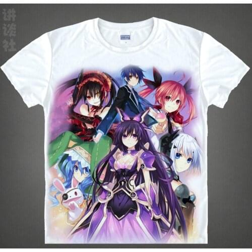 DATE A LIVE T-shirts kawaii Japanese Anime t-shirt Manga Shirts Cute Cartoon Kurumi Tokisaki Cosplay shirts 37172682128 tee 126
