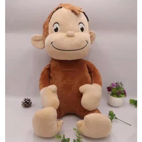 Childrens picture books Curious George Cute monkey Plush Toy Large Doll Home Bedroom Decor Stuffed Animals Kid Gift 60CM