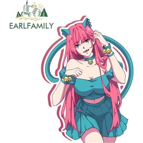 EARLFAMILY 13cm x 9.5cm for Anime Girl And Cosplay Refrigerator Decal Vinyl Car Sticker Surfboard Car Body Sunscreen Decoration