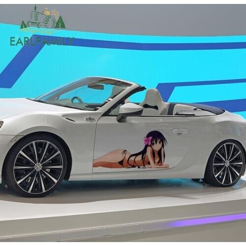 EARLFAMILY 43cm x 21.4cm Big Car Stickers for Sexy beauty Accel World Kuroyukihime DIY Decals Waterproof Vinyl Car Wrap Decor