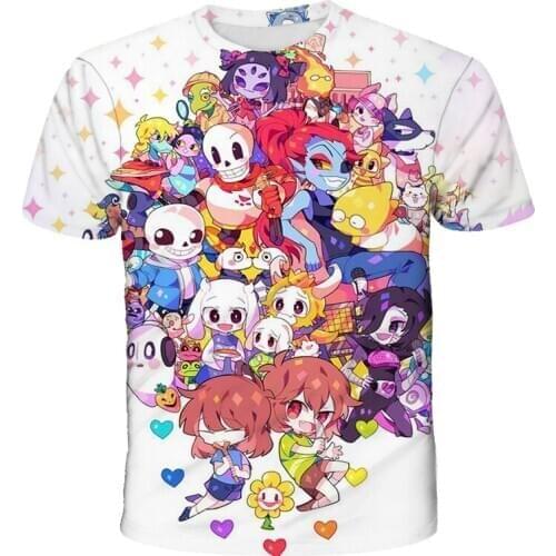 Summer Undertale T Shirt Unisex Superior Quality 3D Print Novel Design Summer Short Sleeve T-Shirts Tops Streetwear Pullover