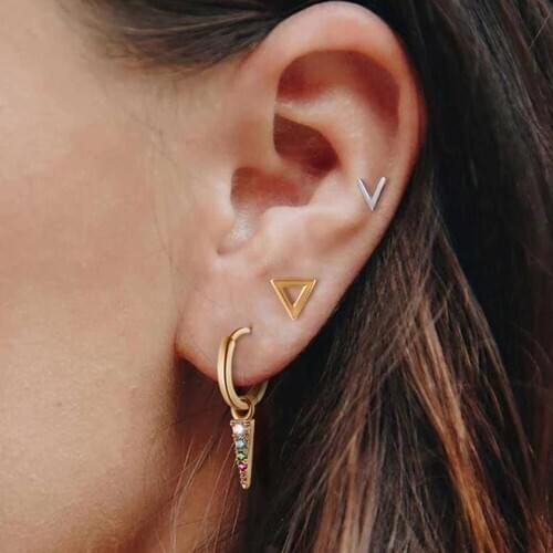 GorGor Drop Earrings Women 925 Sterling Pattern Triangle Colorful Tassel Pendant Creative Exquisite Party Jewelry 60200851001D