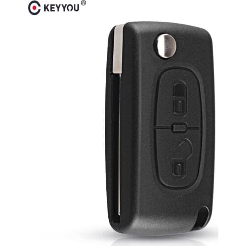 KEYYOU 2 Buttons Remote Flip Key Folding Car Key For Peugeot 207 307 308 3008 407 433MHz PCF7961 HU83 Blade ID46 ASK CE0536