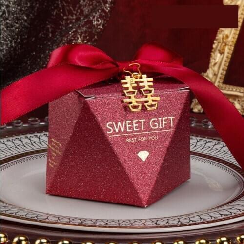 Creative Fashion Red Wedding Candy Box Korean Romantic Wedding Candy Bag European Wedding Candy Gift Box