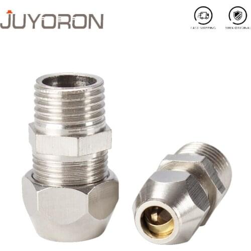 1pcs Brass Ferrule Tube Compression Fitting Connector 1/8" 1/4" 3/8" 1/2" BSP Male Thread 4 6 8 10 12 14 16mm Tube Card set ring