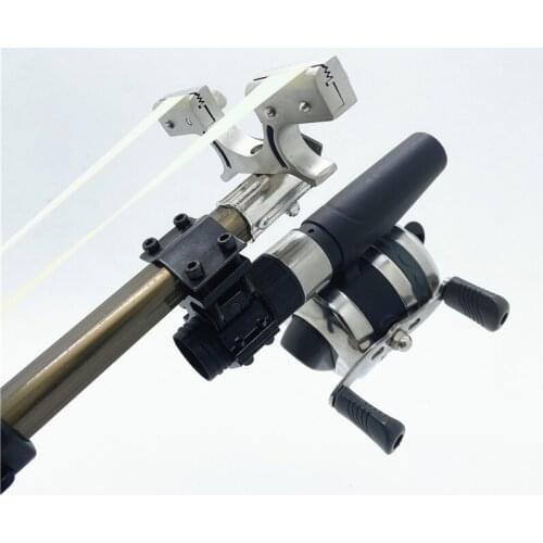 Fishing Laser Slingshot Telescopic Stainless Steel Head High Power Catapult with Rubber Band for Outdoor Hunting Shooting Tool