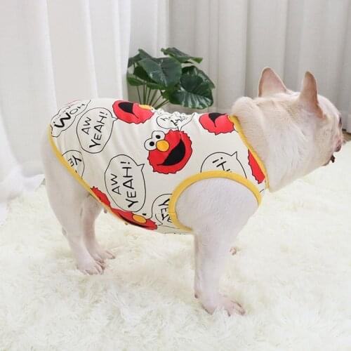 Cute Cartoon Sesame Street summer Dog Clothes for Small medium dogs Costumes Coat For Cat French Bulldog Chihuahua