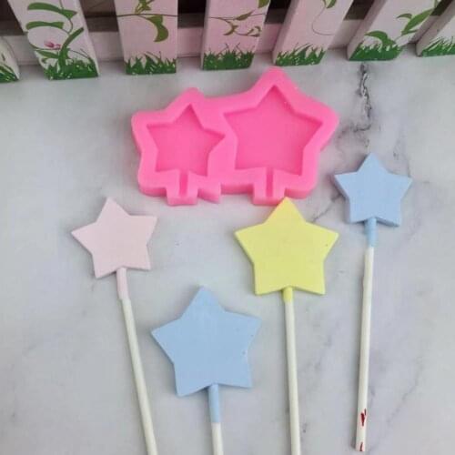 Multifunction Candy Mold Heat-Resistant Safe Easy Clean Silicone Easy Demould Star Shape Lollipop Mould for Kitchen