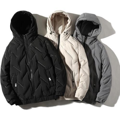 MenS Wear | Winter 2019ins Stylish New Style Hooded Simple Fashion 80 Velvet Jacket Mens Warm down Jacket Mens