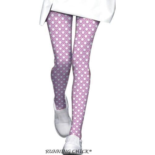 Autumn And Winter Thick Velvet Geometric Circle Fish Scale Printing Pantyhose