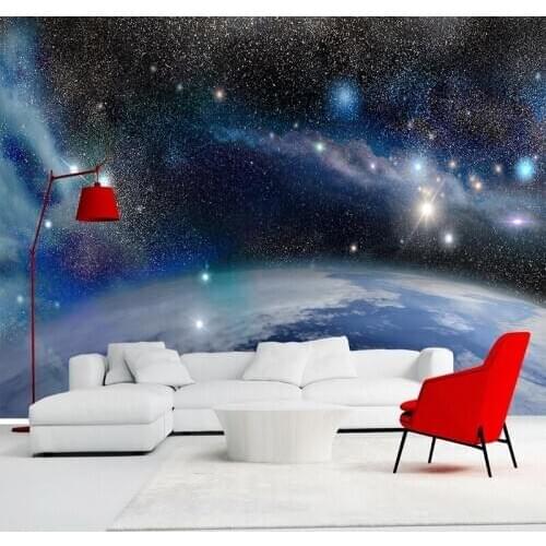 Custom Photo Wallpaper 3D Beautiful Fantasy Universe Blue Starry Sky Landscape Mural Living Room TV Sofa Art Decor Wall Stickers