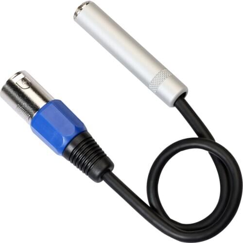 Stereo Audio 6.35mm Female Jack to 3-pin Male XLR Cord 1ft 0.3 m