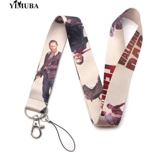 YIMUBA The Walking Dead TV Drama Lanyard Keychain Mobile Phone Neck Strap ID Badge Holder Hang Rope with Metal Keyring for Fans