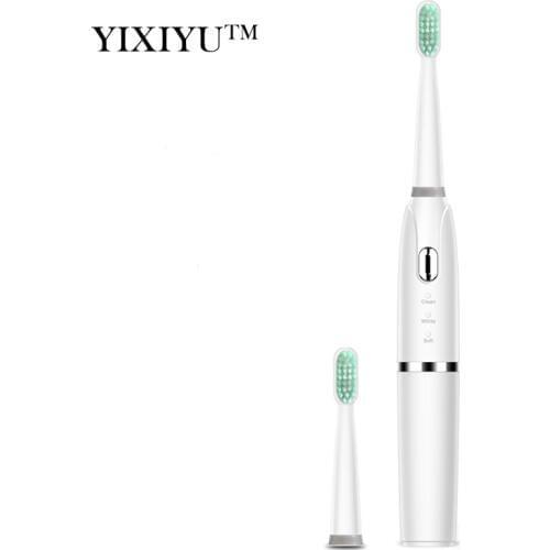 YIXIYU ultrasonic electric toothbrush with 2 brush heads 3 clean teeth mode intelligent timing battery powered oral care set