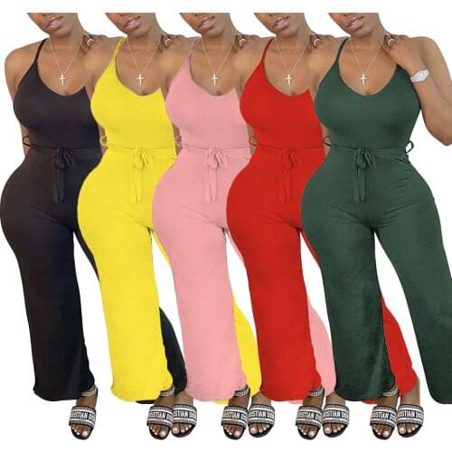 High Street Fashion Women Jumpsuit Rompers 2021 New Product Solid Color Vintage Fashion Summer Soft One Piece Outfits
