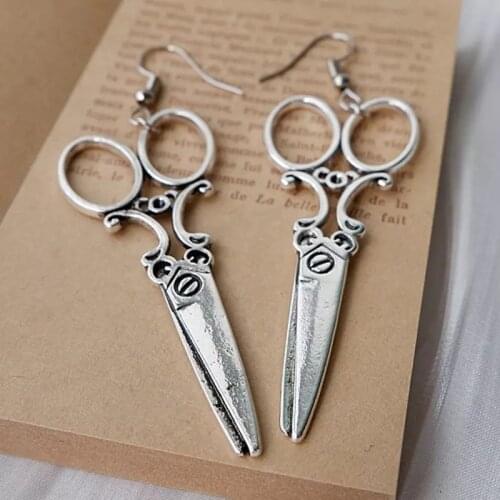 1 Pair Of Modern Earrings Handmade By New Fashion Designers, Punk-Style Scissors Earrings, WomenS Earrings