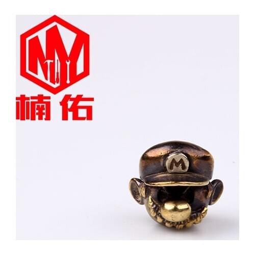 1PC Retro Brass Knife Bead Mario Paracord Outdoor Keychain Accessories