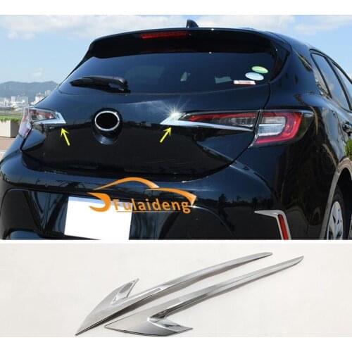 2pcs For Toyota Corolla Hatchback 2019-2021 ABS Chrome Rear Tail Light Lamp Eyebrow Strip Cover Trim Car Styling Accessories