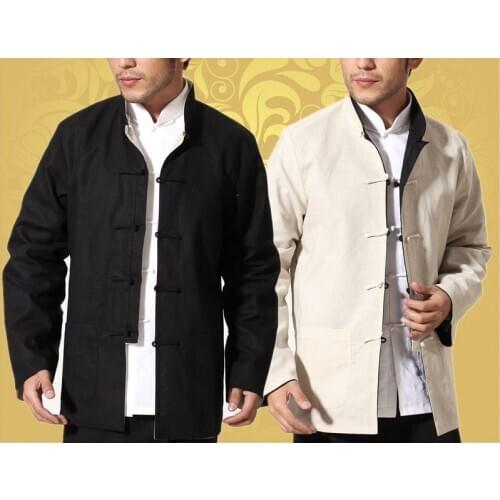 High quality 2pcs/set cotton&linen tang suits kung fu wushu two-sides unifroms wing chun clothing reversible jacket