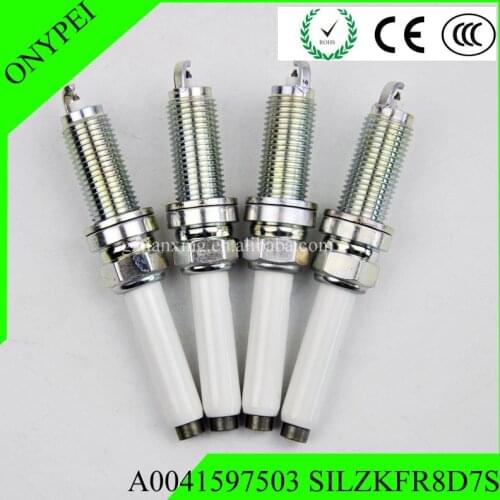 4PCS) Iridium Spark Plug A0041597503 SILZKFR8D7S For Mercedes W176 W204 S204 W212 S212 C207