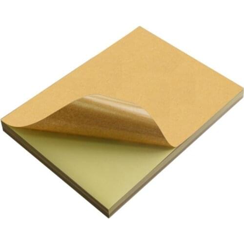 50pcs A4 Brown Kraft Paper Stickers Self Adhesive Inkjet Printing Labels