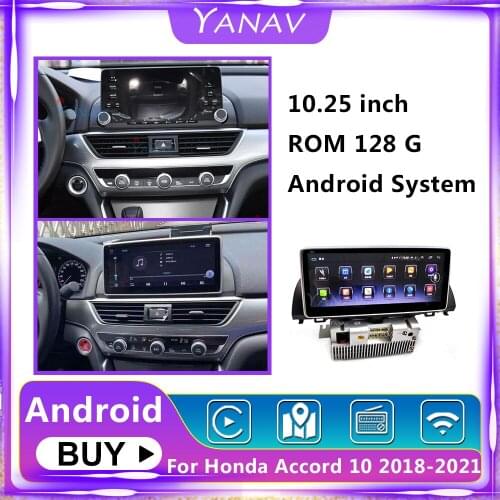 2 Din Android Car Stereo Auto Radio For Honda Accord 10 2018-2021 Multimedia Player GPS Navigation DVD Player Wireless Receiver