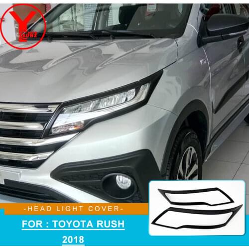 Black Front Headlight Head Light Cover For Toyota Rush 2018 2019 ABS Car Parts Auto Accessories For toyota Rush 2018 2019 YCSUNZ