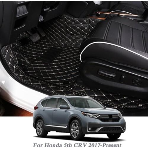 Car Styling Car Floor Mat For Honda 5th CRV 2017-Present Hybrid LHD Auto Foot Pad PU Leather Carpet Cover Internal Accessory
