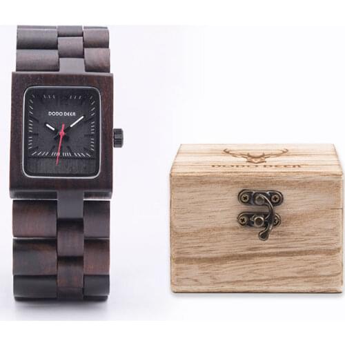 Women Watches Top Brand Luxury Ebony Wood Quartz Wristwatch Ladies часы женские montre femme in Gift Box Dropshipping