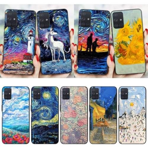 3D Emboss Oil Painting Phone Case For Samsung Galaxy S 20 21 Note10 20 A30 40 50 70 71 Plus FE Ultra Soft TPU Back Cover