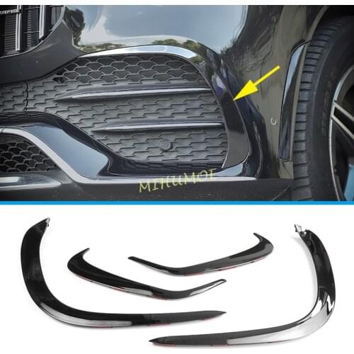 Black Front Rear AMG Bumper Fog Light Trims For 2020 2021 Mercedes GLE W167 V167
