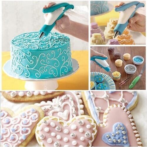 Deco Icing Pen Cake Decorating Pen Tool Kit Pastry Bag DIY Cake Deco Tools Kit Pastry Icing Pen Piping Kit Bags @LS