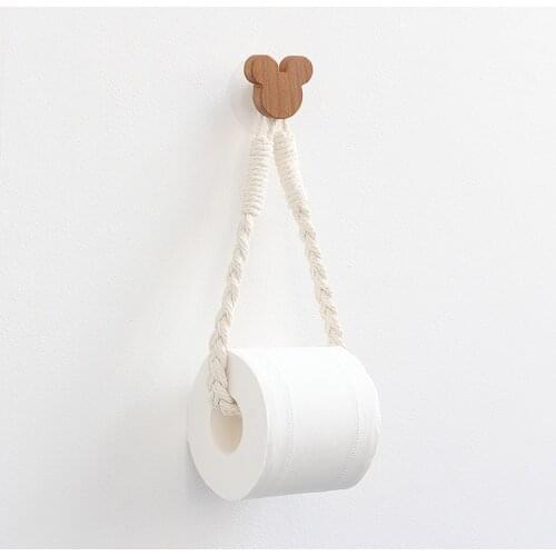 2 Colors Toilet Paper Towel Dispenser Wooden Paper Roll Holder for Bathroom Contact Paper Holder Household Storage Rack