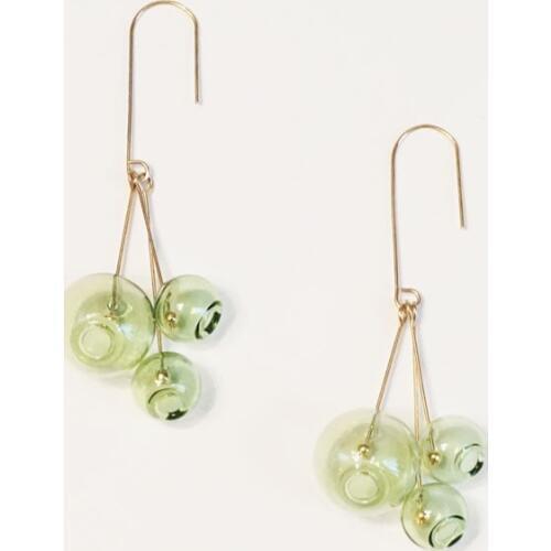 Lamp Bulbs Long Earrings Glass Ball Drop Earrings Jewelry Earrings Original Fresh Green Bubbles Dangle Earrings For Women 2019