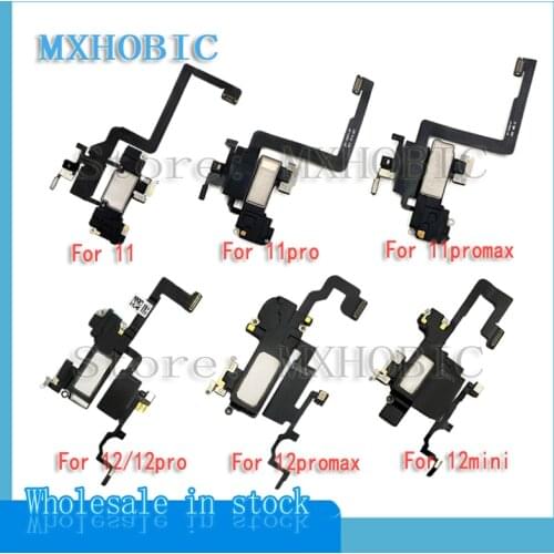 Ear Speaker Flex Cable For iPhone 11 12 Pro Max 12 mini Earpiece Listening Light Proximity Sensor Ribbon Replacement