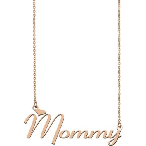 Dainty Personalized Mommy Name Necklace Choker Custom for Women Girls Best Friends Birthday Wedding Christmas Mother Her Gift
