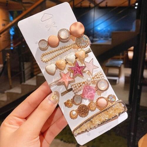 Korean Hair Clip Hair Jewelry For Women Girl Fashion Pearl HairPin Crystal Barrettes Clip Headwear Hair Accessories Gift
