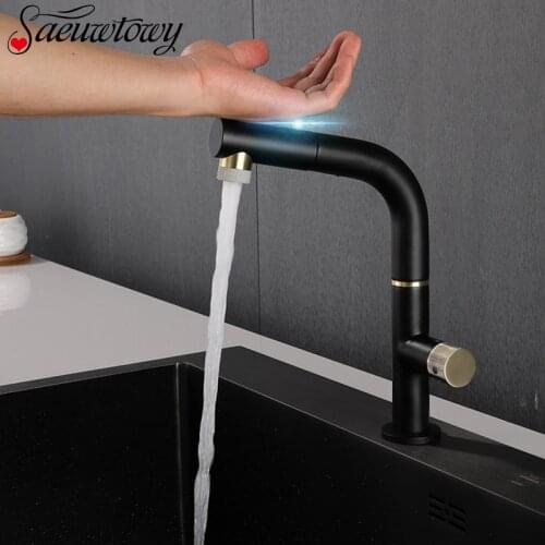 Deck Mounted Sensor Basin Faucet Smart Touch Kitchen Faucet Mixer Touch Sensor Faucet Pull Out Faucet torneira de cozinha