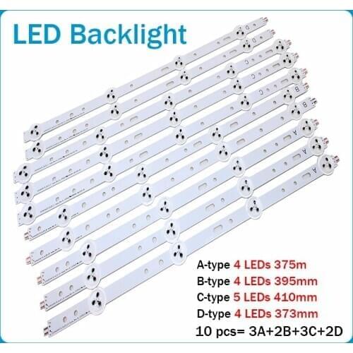 10pcs LED backlight Strip SVS400A73 SVS400A79_4LED 5LED ABCD Type for Samsung 40D1333B 40L1333B 40PFL3208T 40PFL3108T LTA400HM23