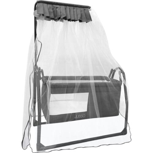 Linen Fabric Be Shaken Baby Cradle Gray Color Comfortable Sallanabilen Portable Crib Ventilate Windows And Protective tulle